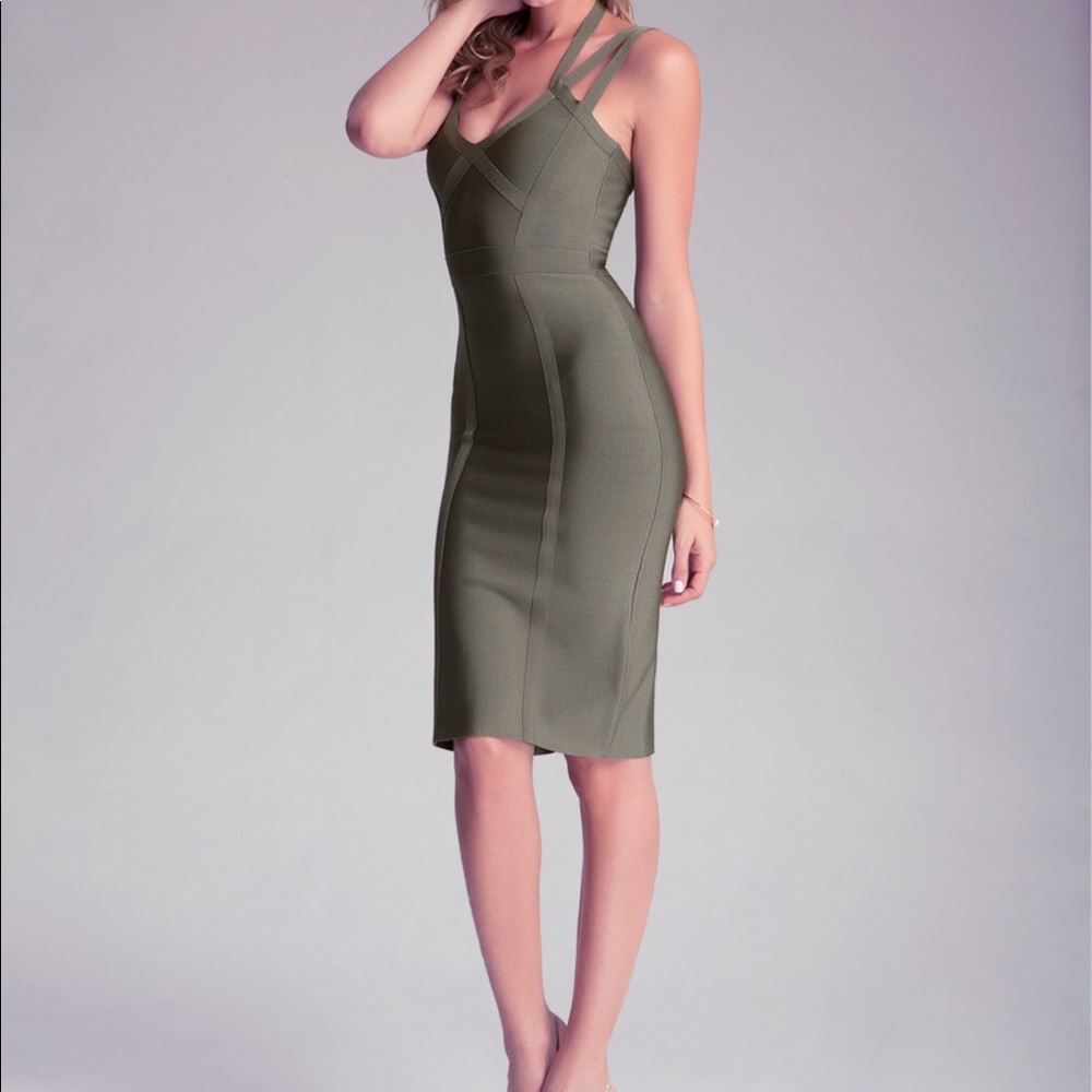 Olive color bandage dress